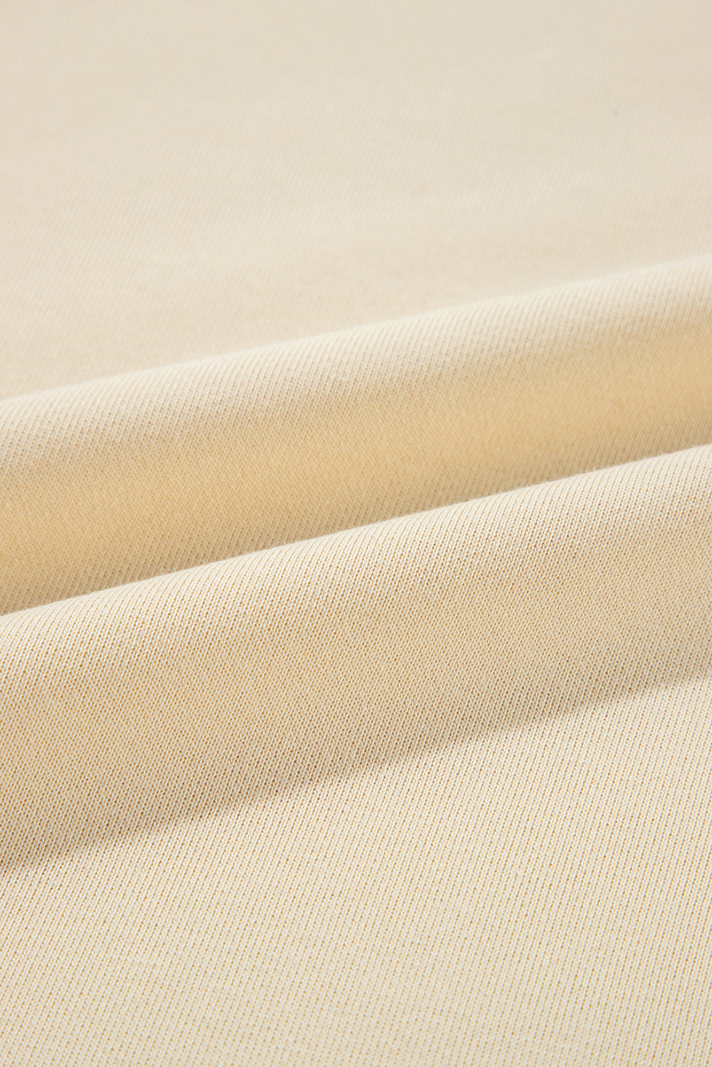 Beige Buttoned Sleeve Dropped Shoulder Sweatshirt