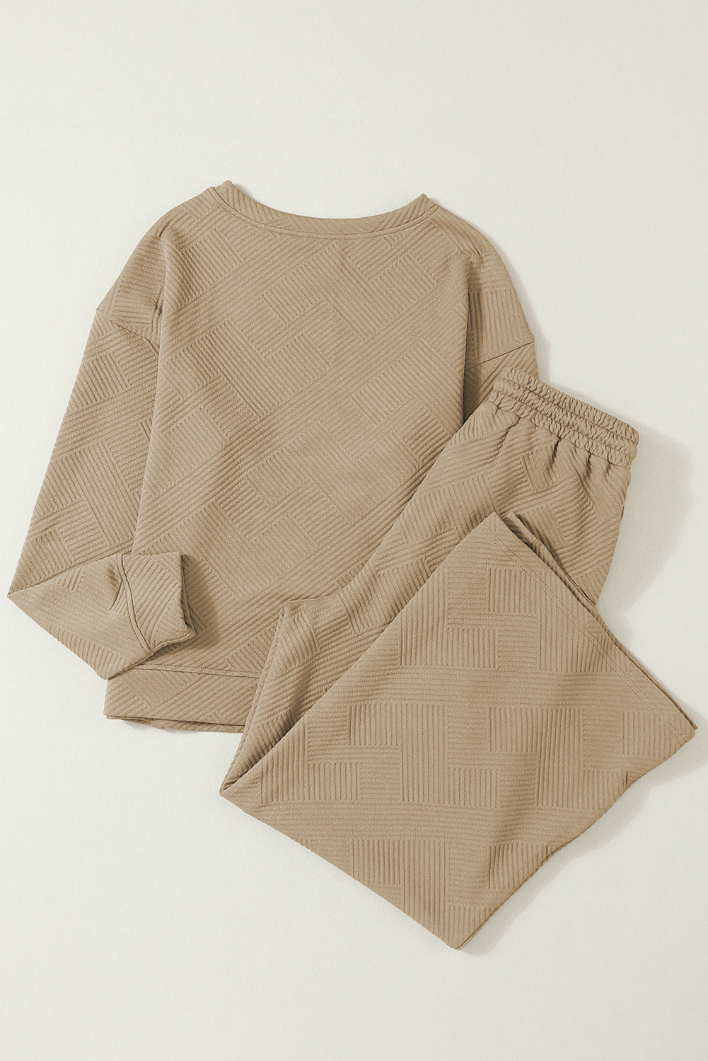 Gray Ultra Loose Textured 2pcs Slouchy Outfit
