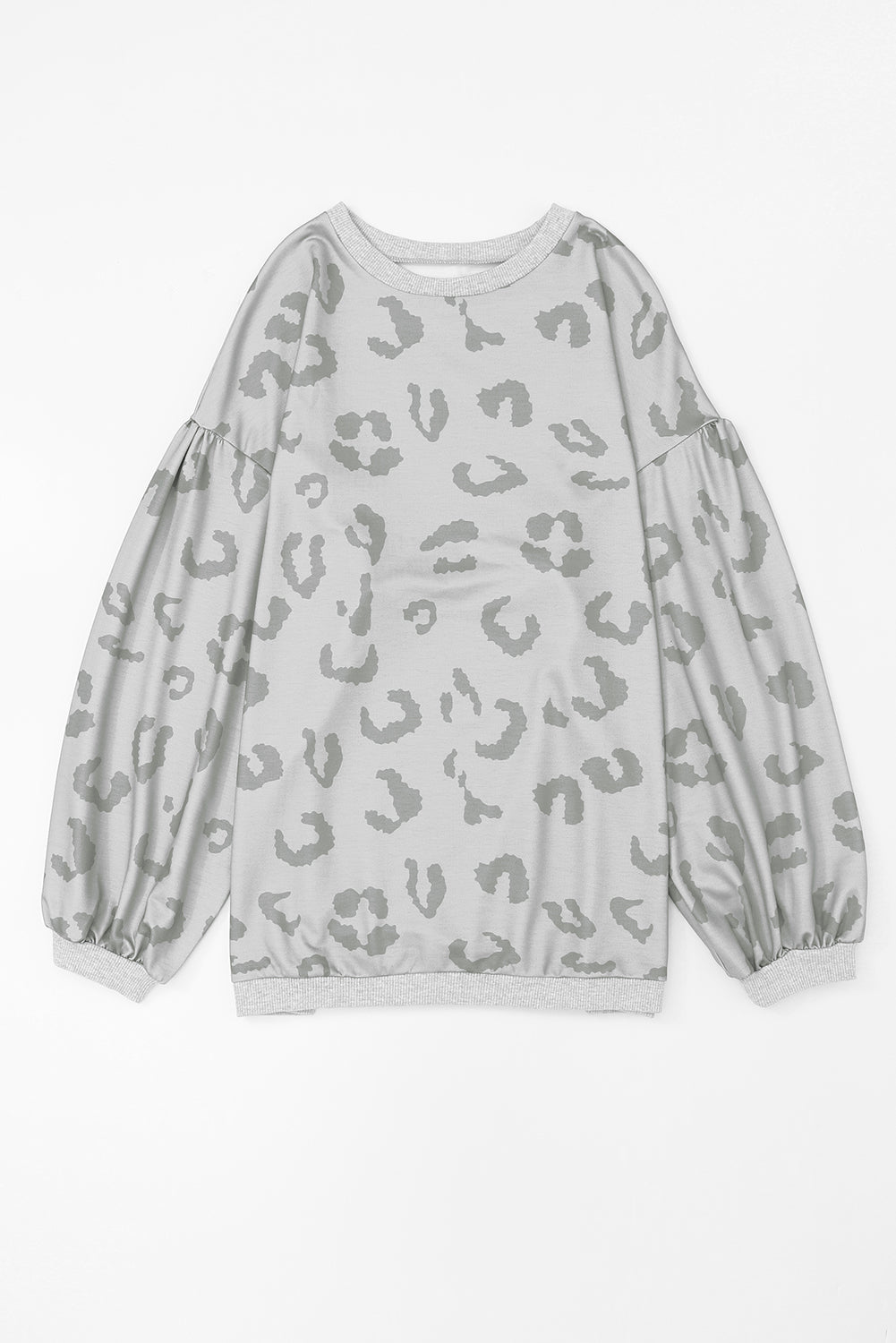 Leopard Animal Print Drop Shoulder Loose Sleeve Casual Top