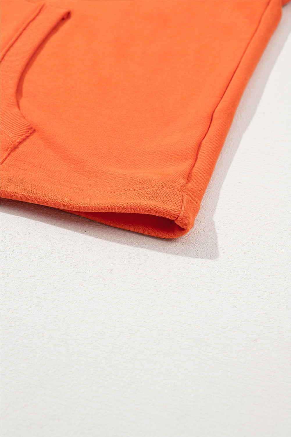 Parchment Solid Kangaroo Pocket Half Zipper Oversized Hoodie