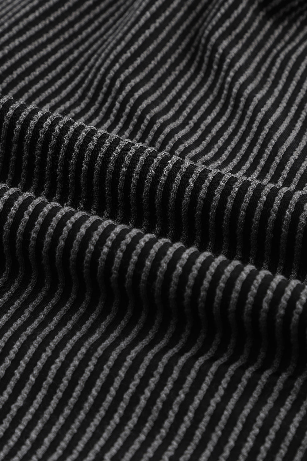Pink Roll Tab Sleeve Ribbed Cording Shacket