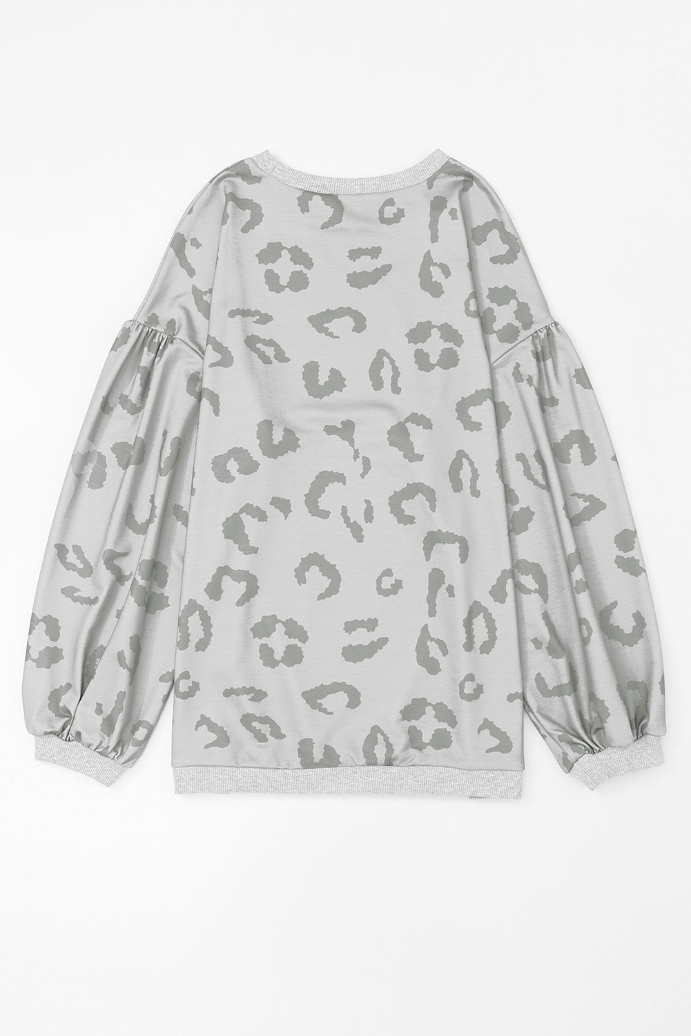 Leopard Animal Print Drop Shoulder Loose Sleeve Casual Top