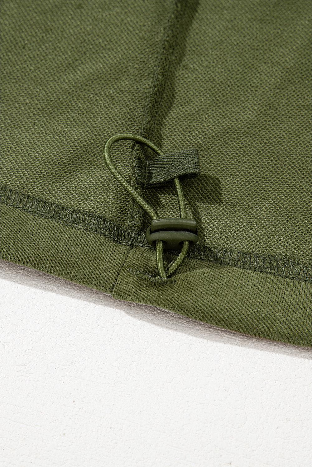 Parchment Solid Kangaroo Pocket Half Zipper Oversized Hoodie
