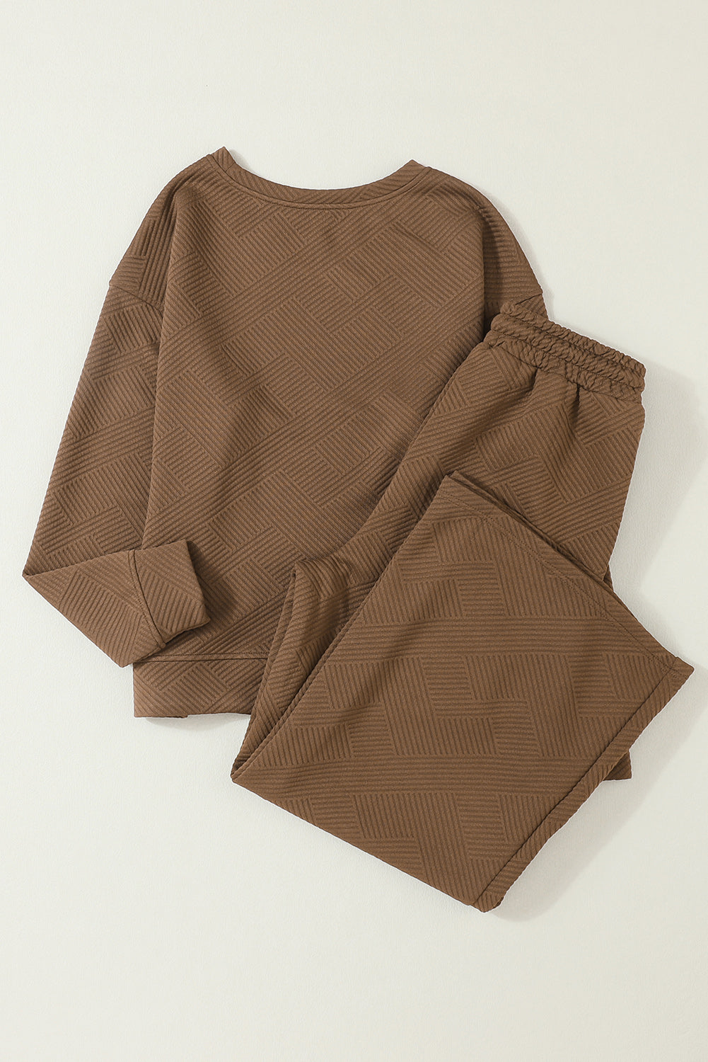 Gray Ultra Loose Textured 2pcs Slouchy Outfit