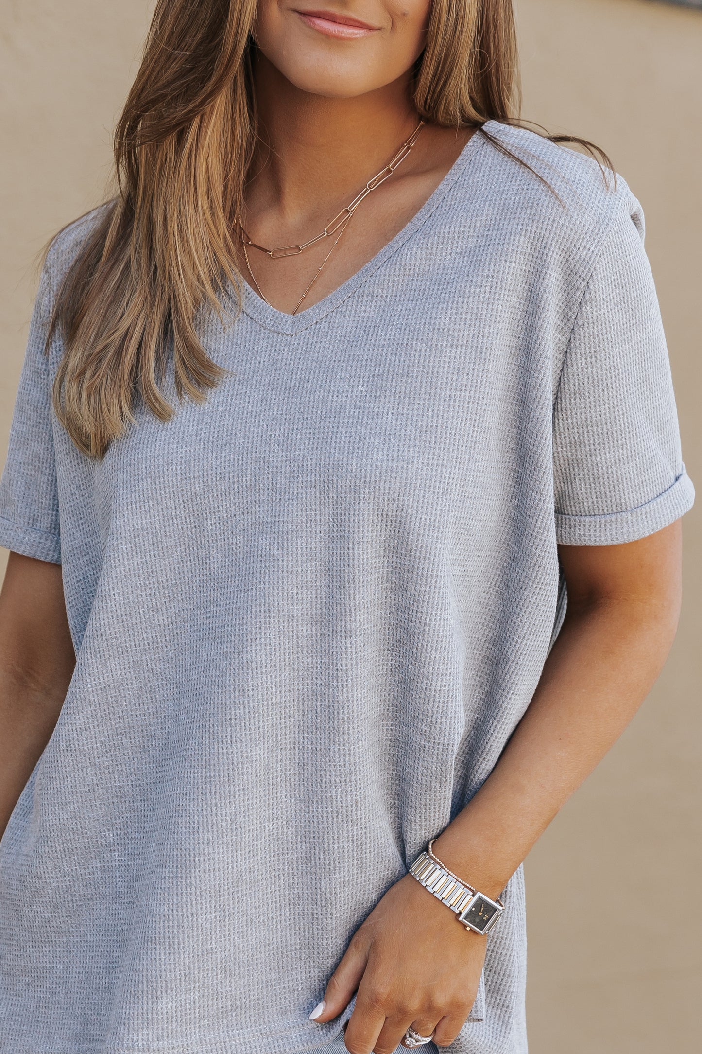 High Low Cuffed Tee
