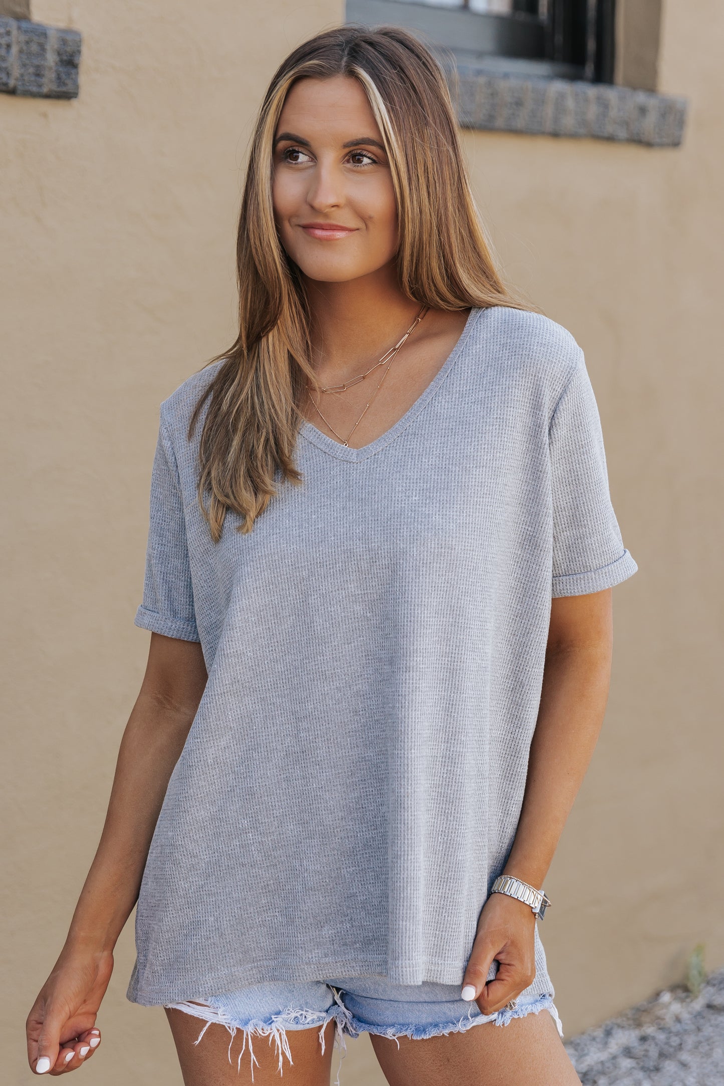 High Low Cuffed Tee