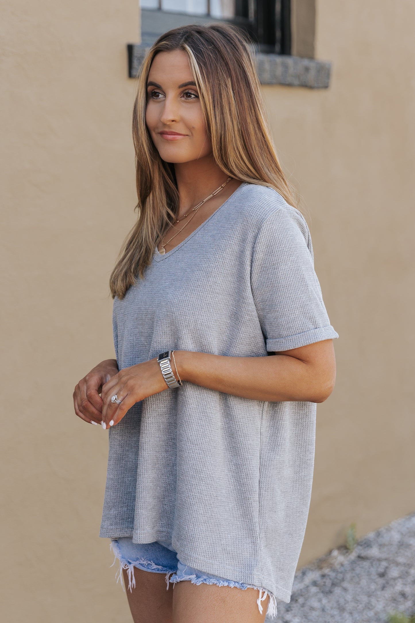 High Low Cuffed Tee