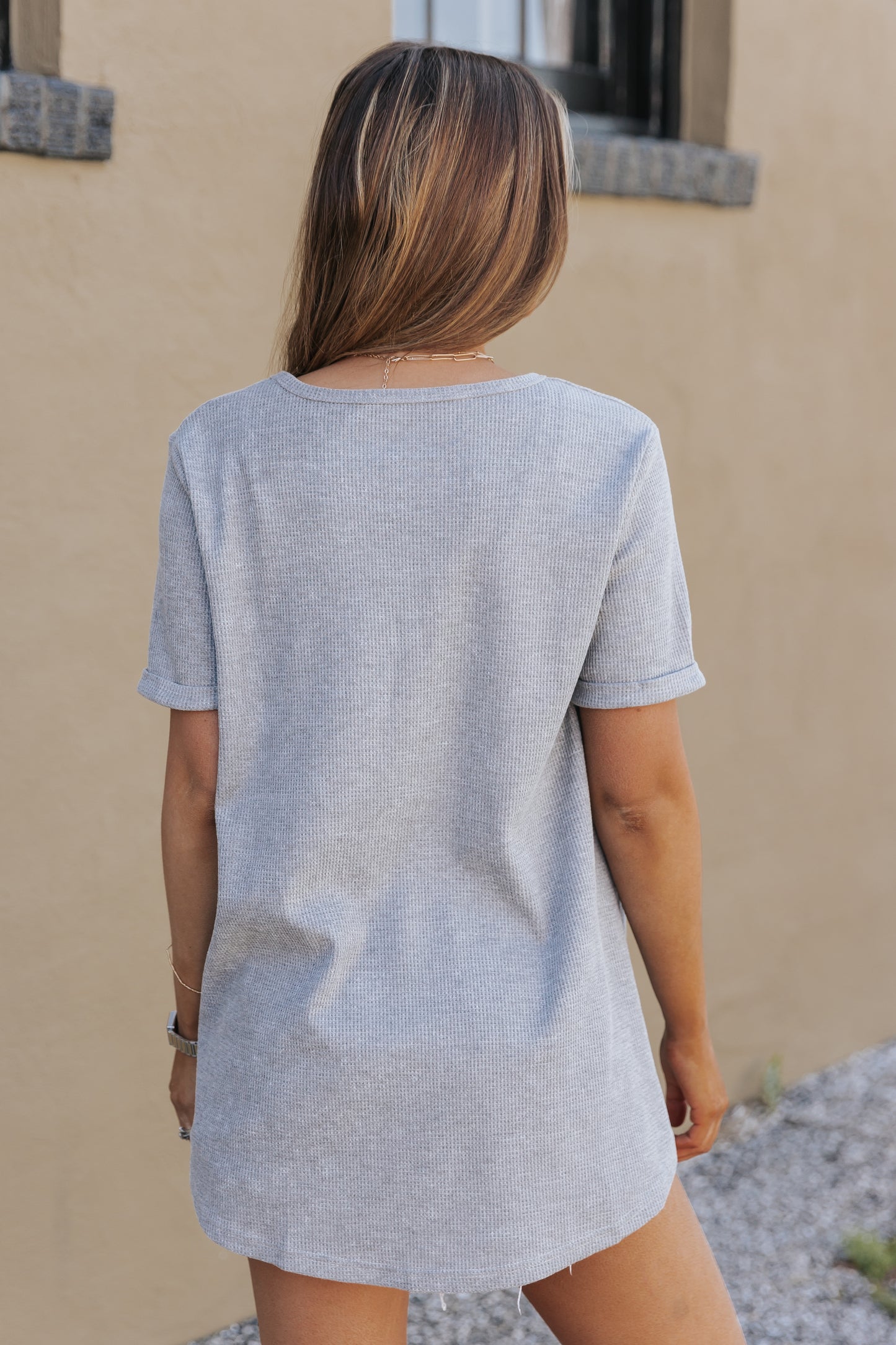 High Low Cuffed Tee