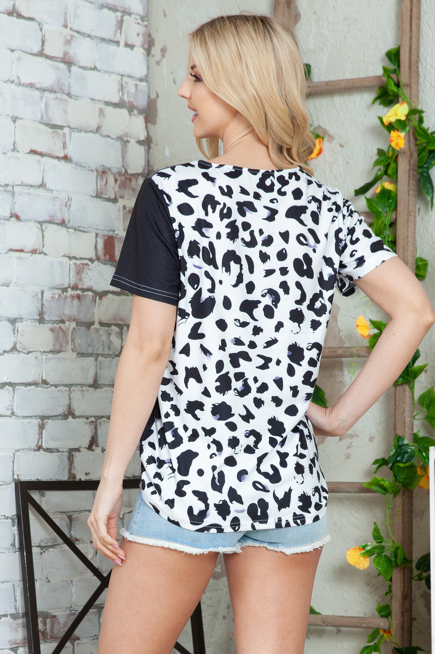 Color Block Short Sleeve Top