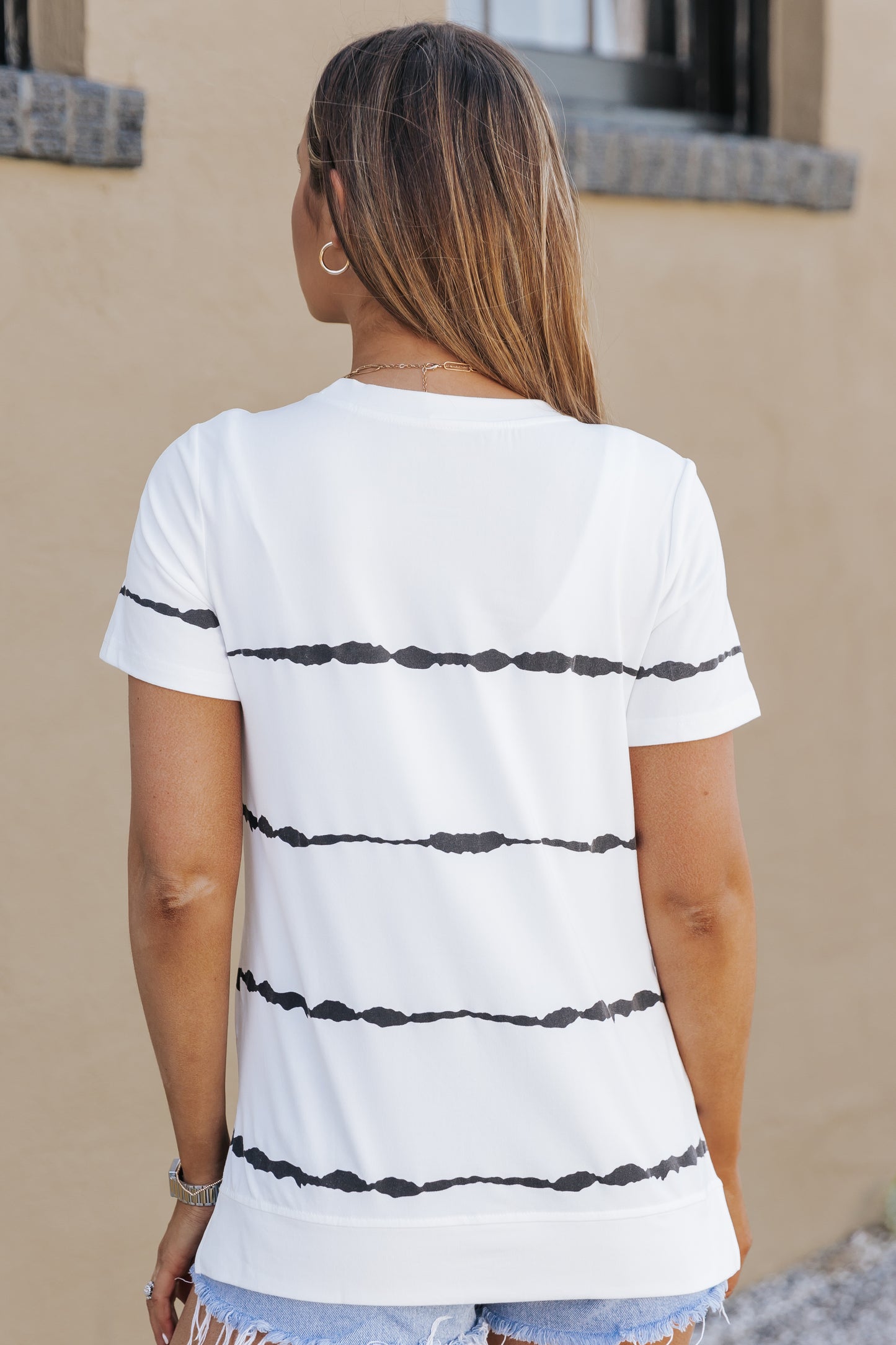 Tie-dye Stripe Casual T-Shirt