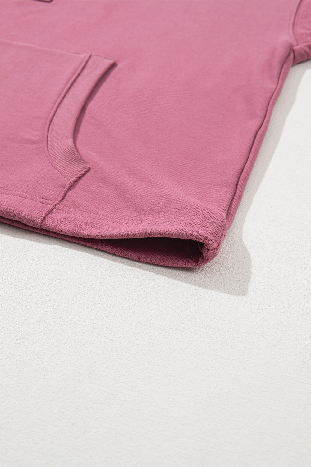 Parchment Solid Kangaroo Pocket Half Zipper Oversized Hoodie