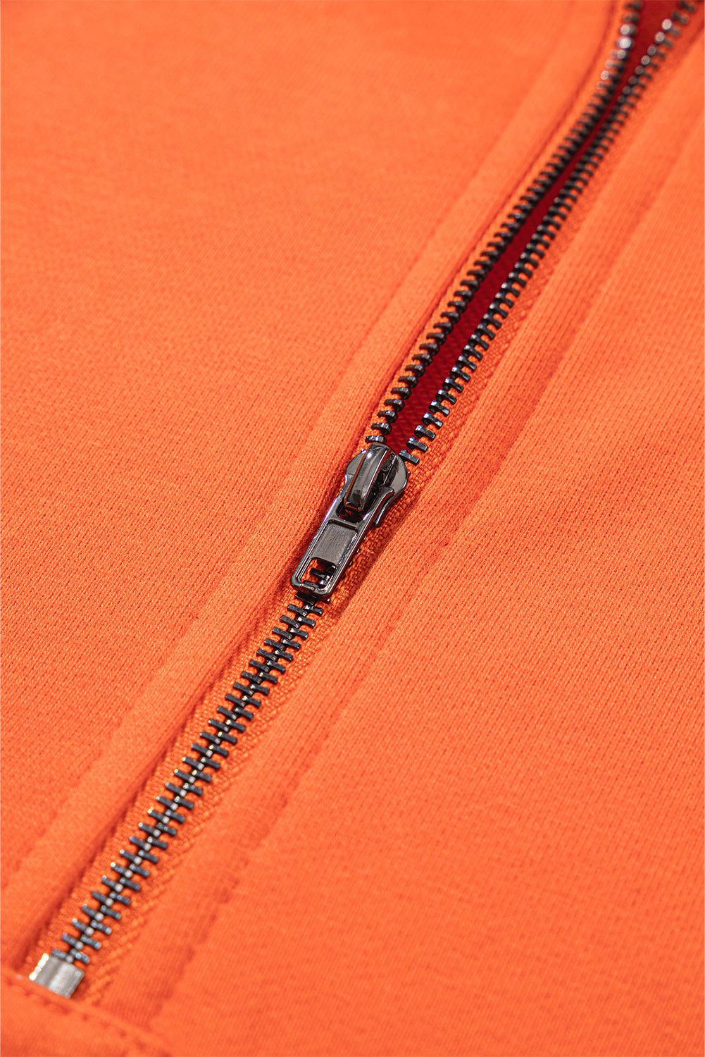 Parchment Solid Kangaroo Pocket Half Zipper Oversized Hoodie