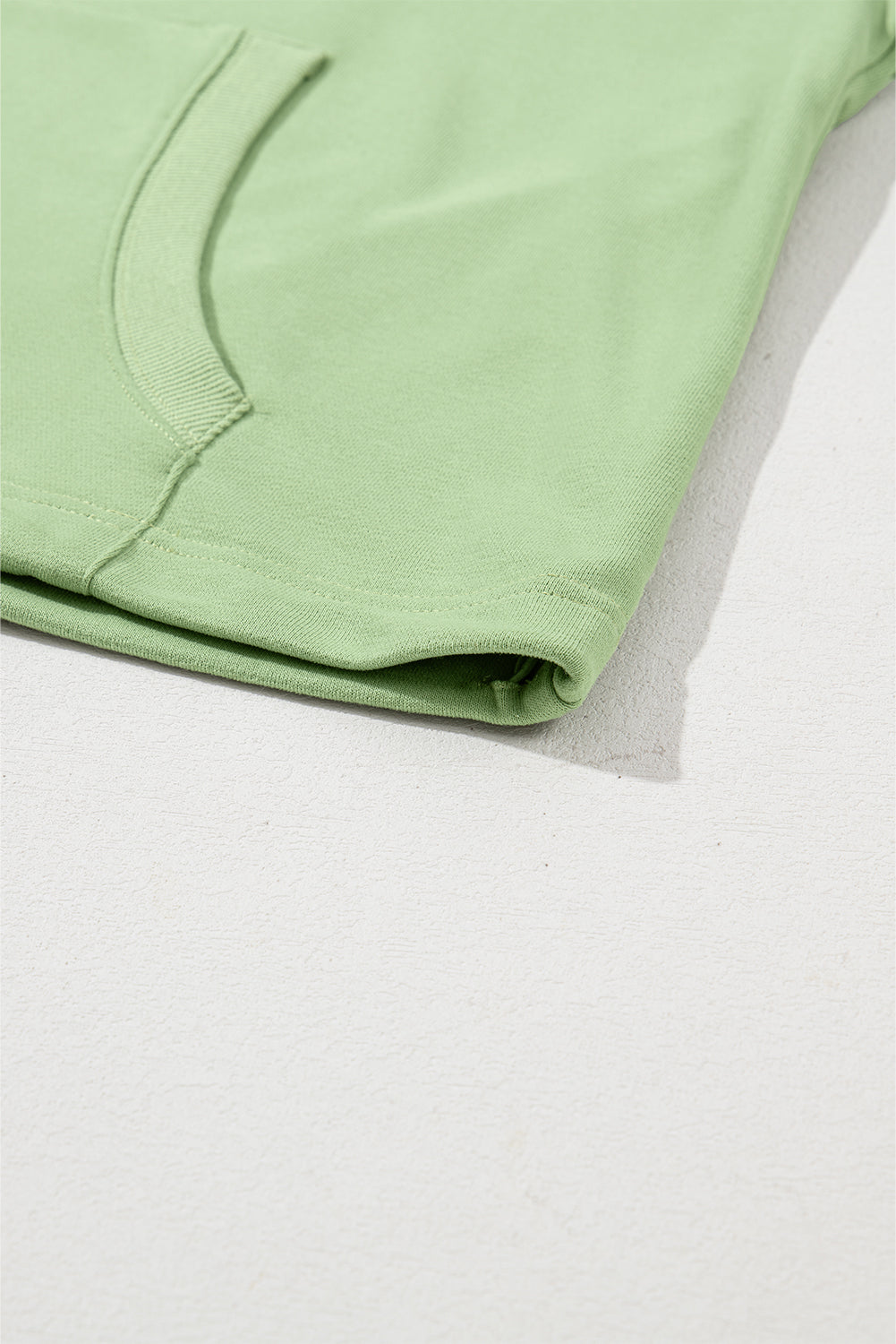 Parchment Solid Kangaroo Pocket Half Zipper Oversized Hoodie