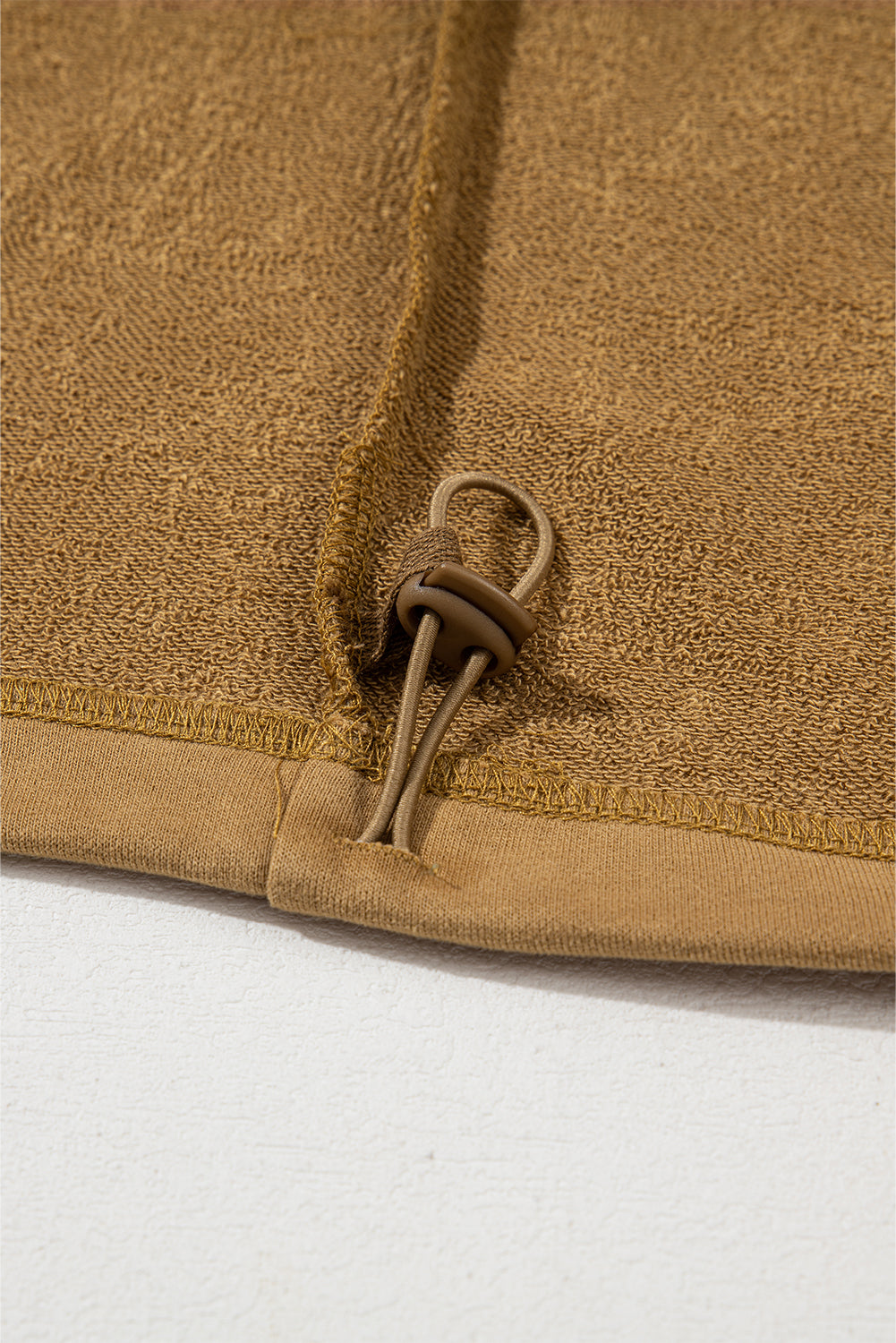 Parchment Solid Kangaroo Pocket Half Zipper Oversized Hoodie