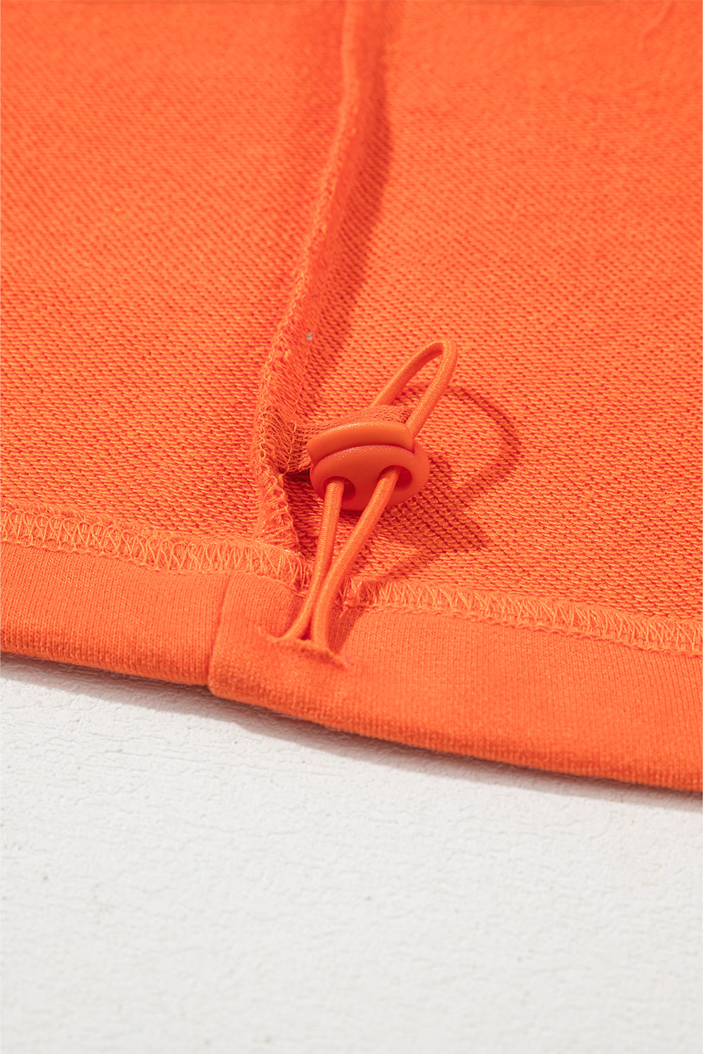 Parchment Solid Kangaroo Pocket Half Zipper Oversized Hoodie