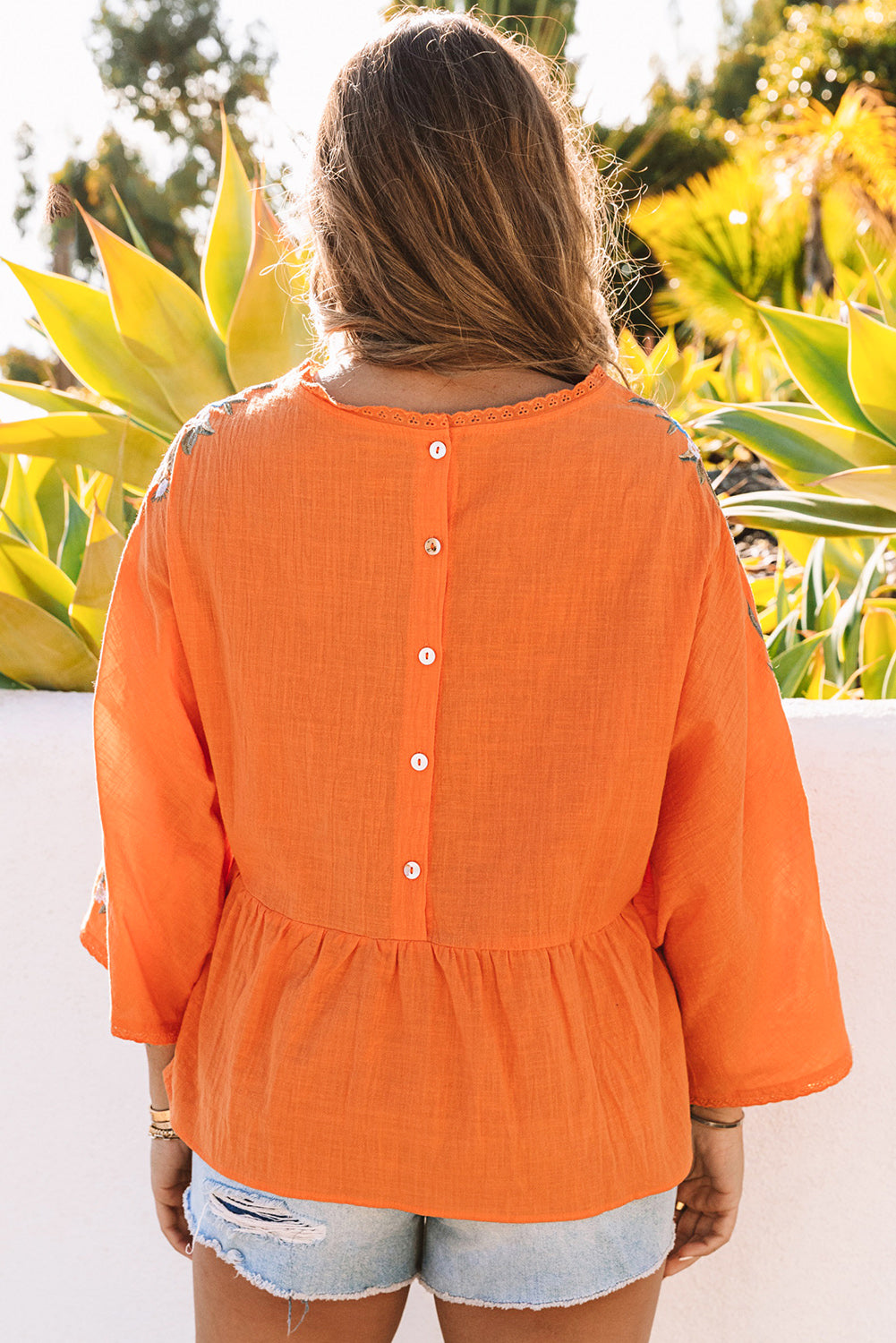 Kimono Sleeves Embroidered Top