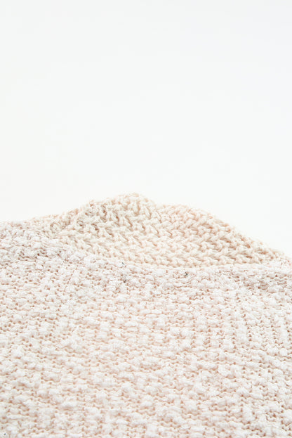 Apricot Popcorn Knit Open Front Cardigan