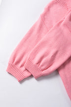 Bonbon Mom Tinsel Front Short Sleeve Sweater