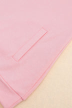 Pink Aztec Print Patchwork Thumb Hole Hoodie
