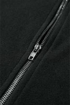 Parchment Solid Kangaroo Pocket Half Zipper Oversized Hoodie