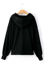 Parchment Solid Kangaroo Pocket Half Zipper Oversized Hoodie