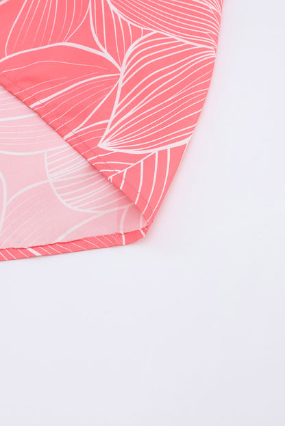 Pink Bohemian Floral Print Wide Leg Pants