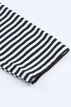 Stripe Open Front Long Cardigan