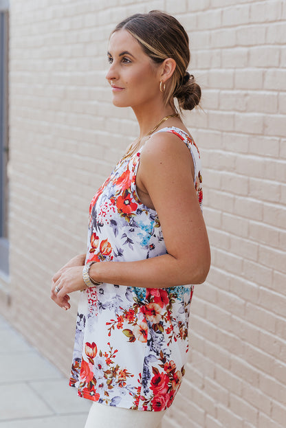 Floral Print Sleeveless Top