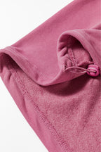 Parchment Solid Kangaroo Pocket Half Zipper Oversized Hoodie