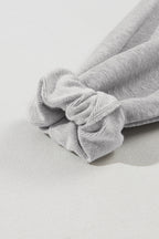 Parchment Solid Kangaroo Pocket Half Zipper Oversized Hoodie