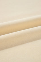 Beige Buttoned Sleeve Dropped Shoulder Sweatshirt