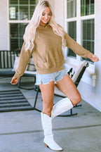 Khaki Kangaroo Pocket Boyfriend Hoodie