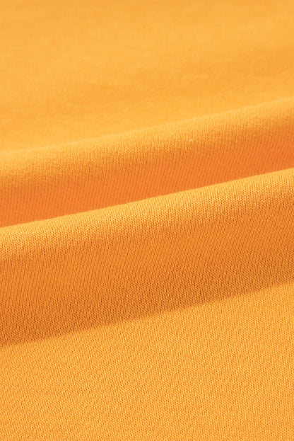 Grapefruit Orange Colorblock Patchwork Exposed Stitching Oversize Top