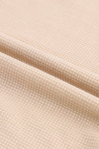 Khaki Thermal Waffle Knit Full Zipper Hooded Jacket