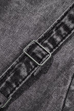 Beau Blue Light Wash Frayed Exposed Seam Wide Leg Denim Overall