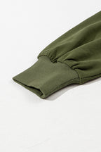 Parchment Solid Kangaroo Pocket Half Zipper Oversized Hoodie