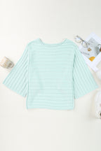 Apricot Exposed Seam Ribbed Knit Dolman Sweater