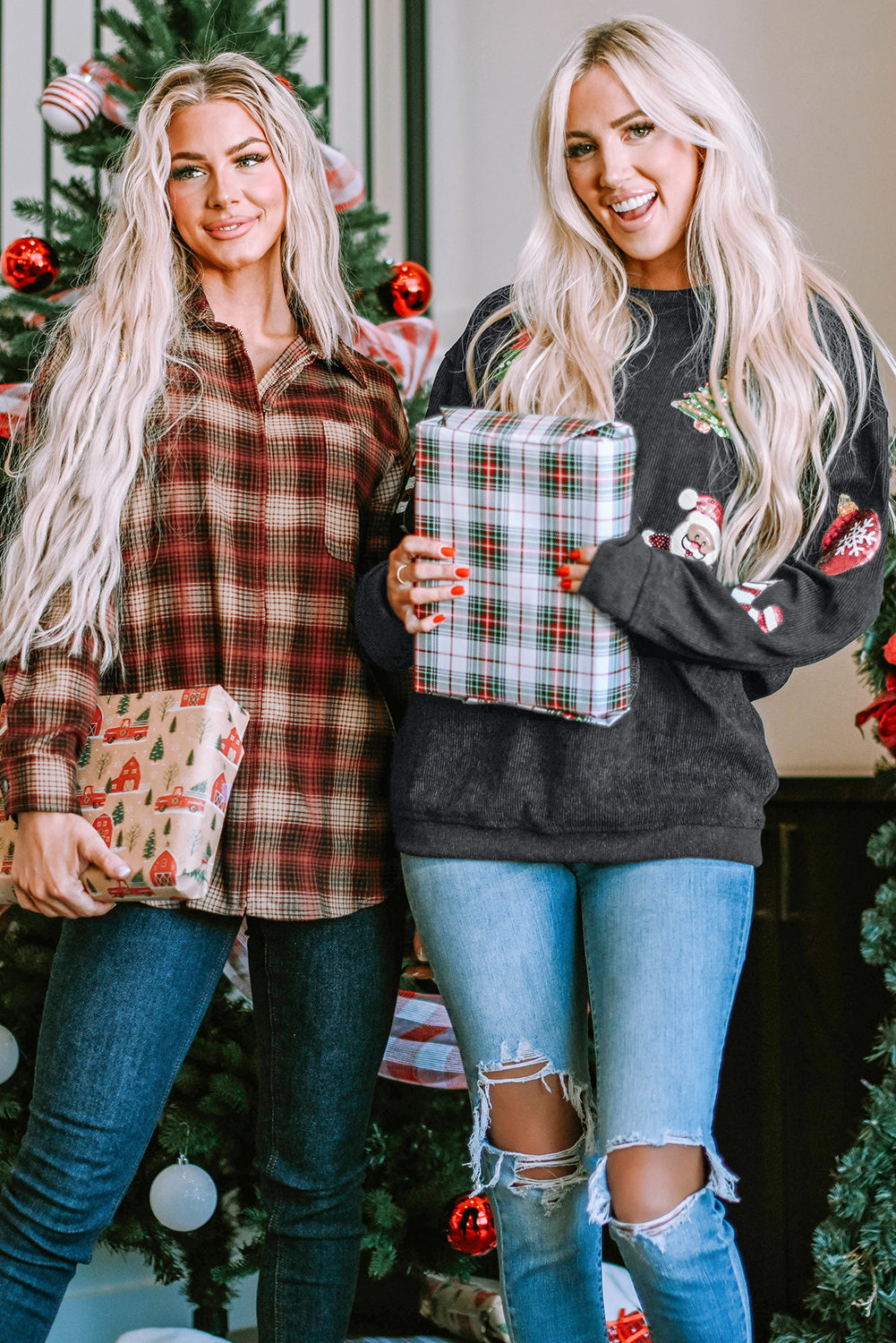 Fiery Red Plaid Zip Up Chest Pocket Shacket