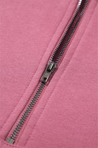 Parchment Solid Kangaroo Pocket Half Zipper Oversized Hoodie