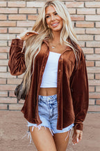 Chestnut Chest Pocket Velvet Shirt