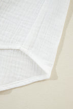 White Broidered Anglaise Crinkle Loose Shirt