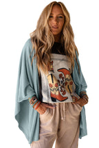 Apricot Lace Trim Ribbed Oversize Kimono