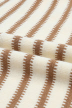 Yellow Striped Drop Shoulder Oversized Sweater