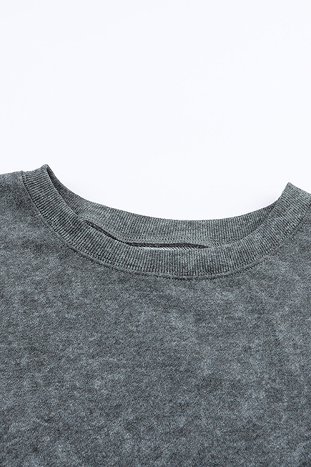 Rose Acid Wash Relaxed Fit Seamed Pullover Sweatshirt with Slits