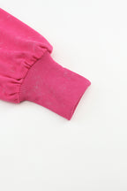 Rose Acid Wash Relaxed Fit Seamed Pullover Sweatshirt with Slits