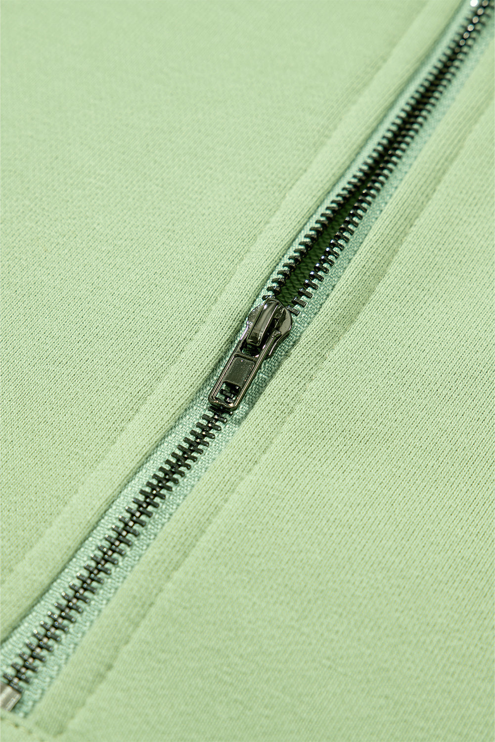 Parchment Solid Kangaroo Pocket Half Zipper Oversized Hoodie