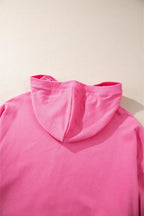 Parchment Solid Kangaroo Pocket Half Zipper Oversized Hoodie