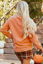 Orange PUMPKIN Spice Graphic Corded Crewneck Sweatshirt