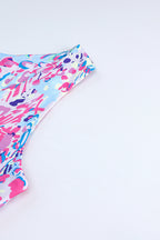 Sky Blue Loose Painted Floral Tee
