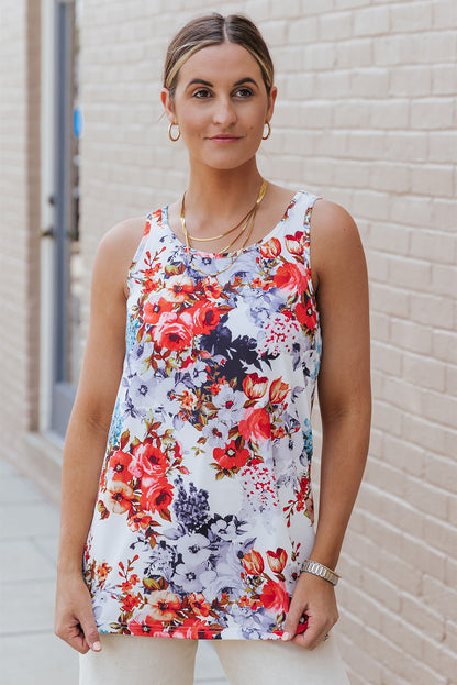 Floral Print Sleeveless Top